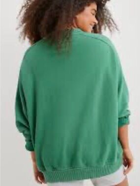 AERIE Size XS Bright Green Oversized Crewneck Sweatshirt